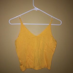yellow strap crop top